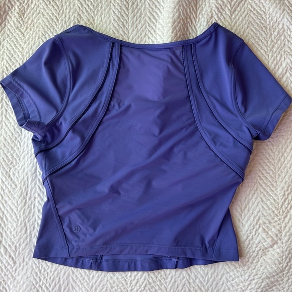 Lululemon Square Neck Mesh and Nulu Yoga Shirt in Wild Indigo - Picture 2 of 3